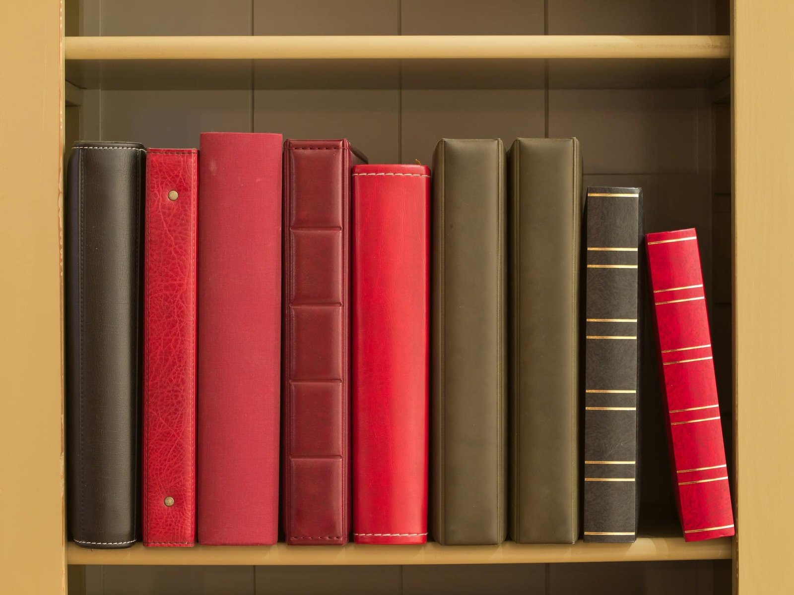 Books in a bookshelf