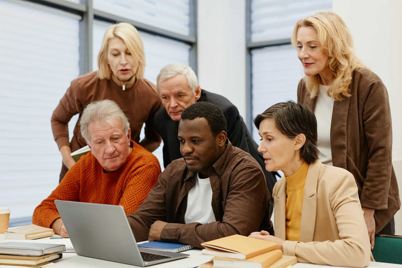 People learning the basics of computer technology