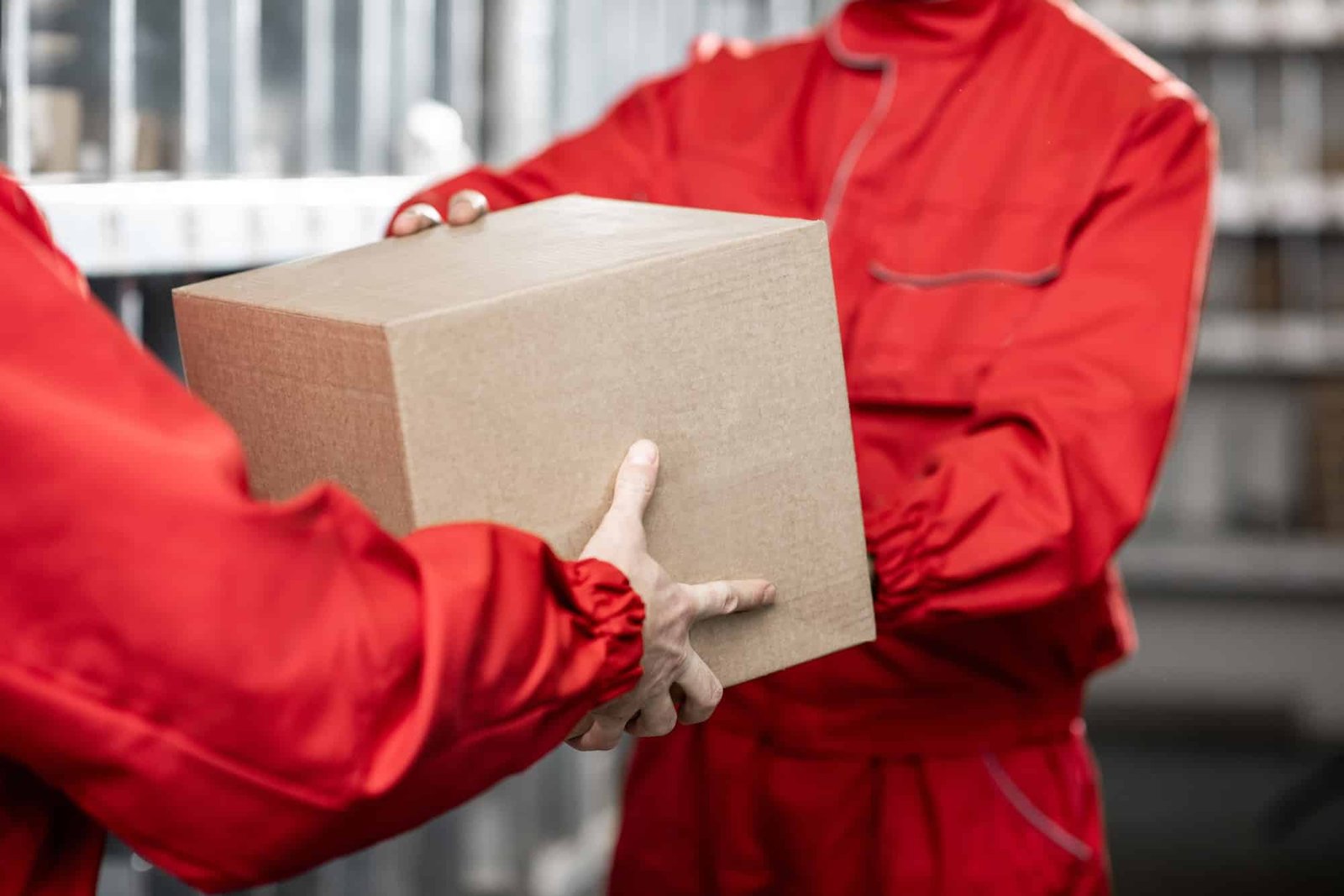 Warehouse worker with package